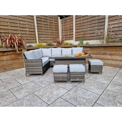 Laeton Wicker Patio Sectional with Cushions