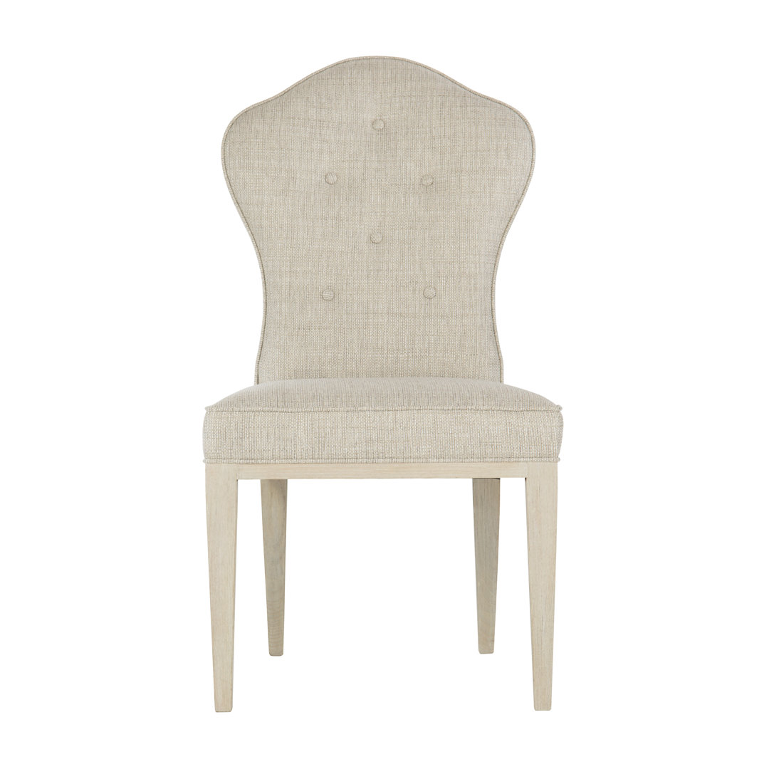 East Hampton Tufted Upholstered Dining Chair in Gray Bernhardt