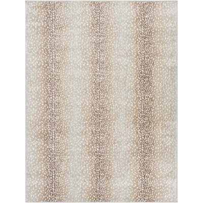 Machine Woven Camel/Light Grey Indoor Rug