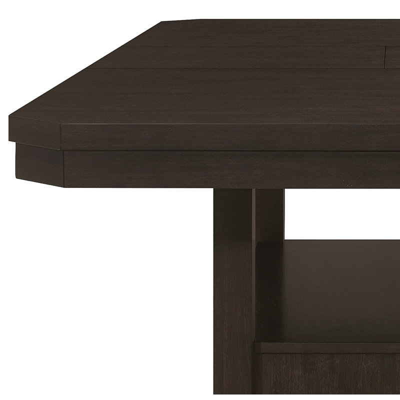 Garbo Cappuccino Rectangular Counter Height Table with Butterfly Leaf