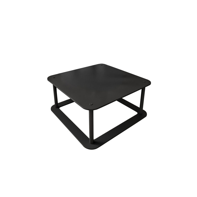 Modern Black Coffee Table, 27.6 x 15.0 x 27.6 inches | 100% MDF with Compressed Kraft Legs | Sleek Industrial Design, Perfect for Living Room & Office Spaces, Durable and Stylish Furniture Addition