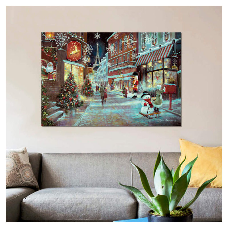 Paris Christmas by Ruane Manning - Print on Canvas, Open/Framed Gallery Wrapped, 152.5 cm H x 101.5 cm W x 3.175 cm D