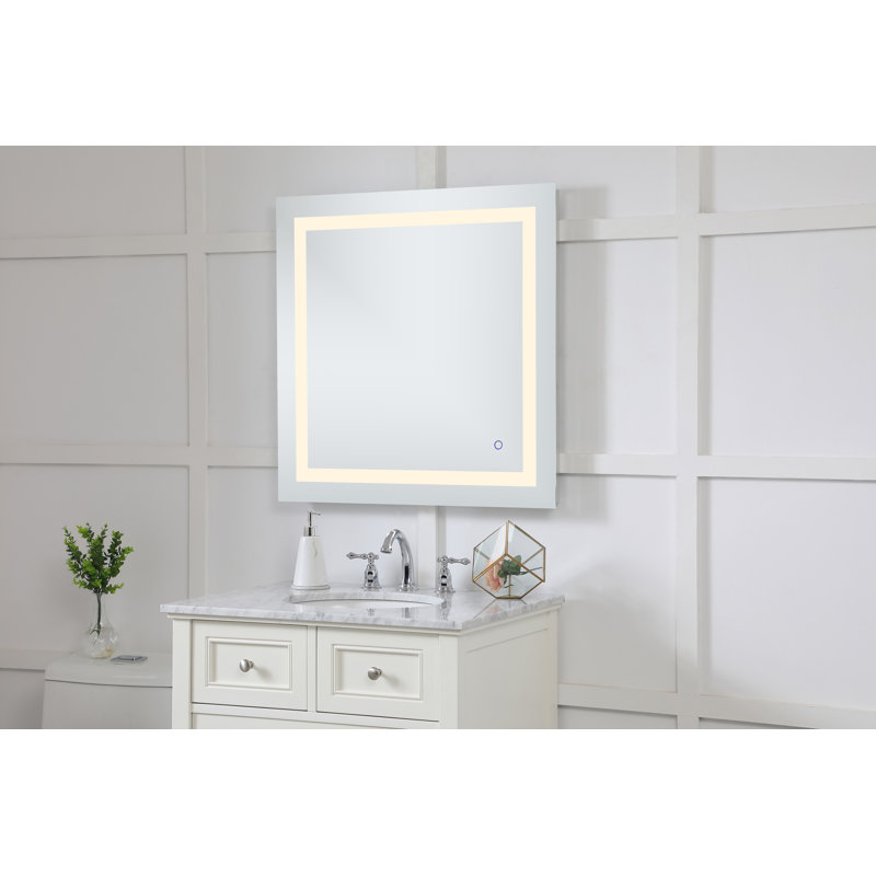 Scoles Flat LED Wall Mirror, 30" x 30"