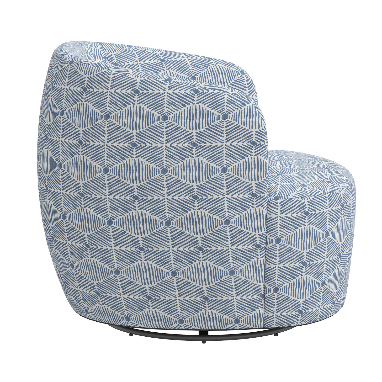 Mina Swivel Barrel Chair, Painted Diamond Dusty Blue