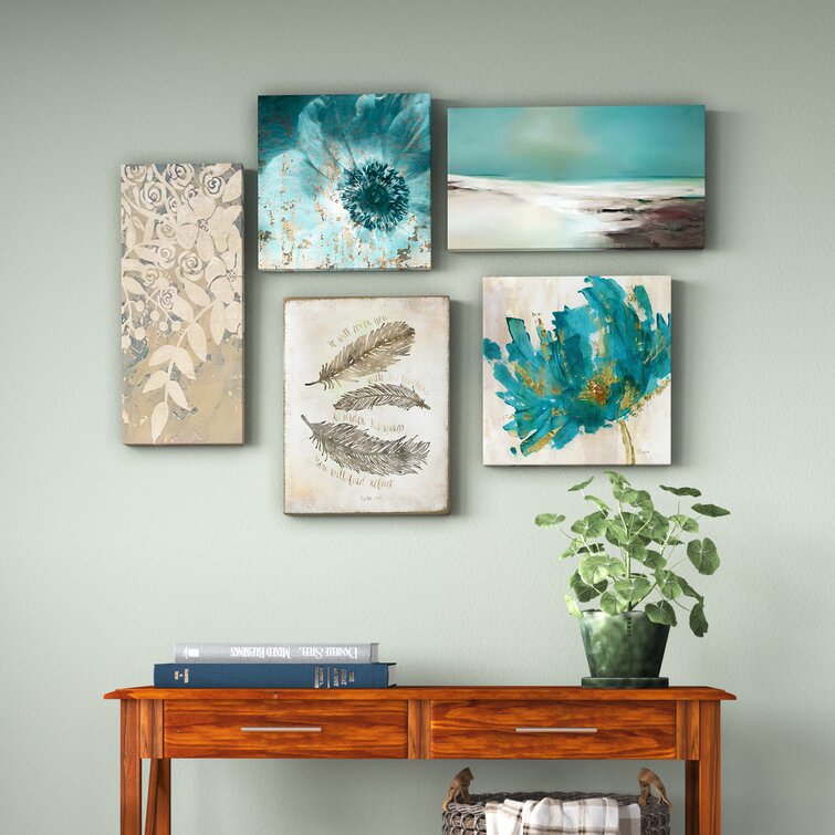 Green on Coral Coast - 6 Piece Shadowbox Frame Gallery Wall Art Set