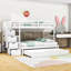 Lit superposé en bois à 4 tiroirs Dothan avec lit gigogne simple Dothan-2145966640