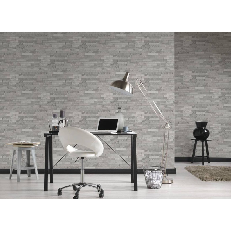 Rouleau de papier peint texturé Taloga, Gris