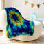 Jeté en flanelle bleue ultra douce, imprimé Mandala jaune sarcelle-131466462