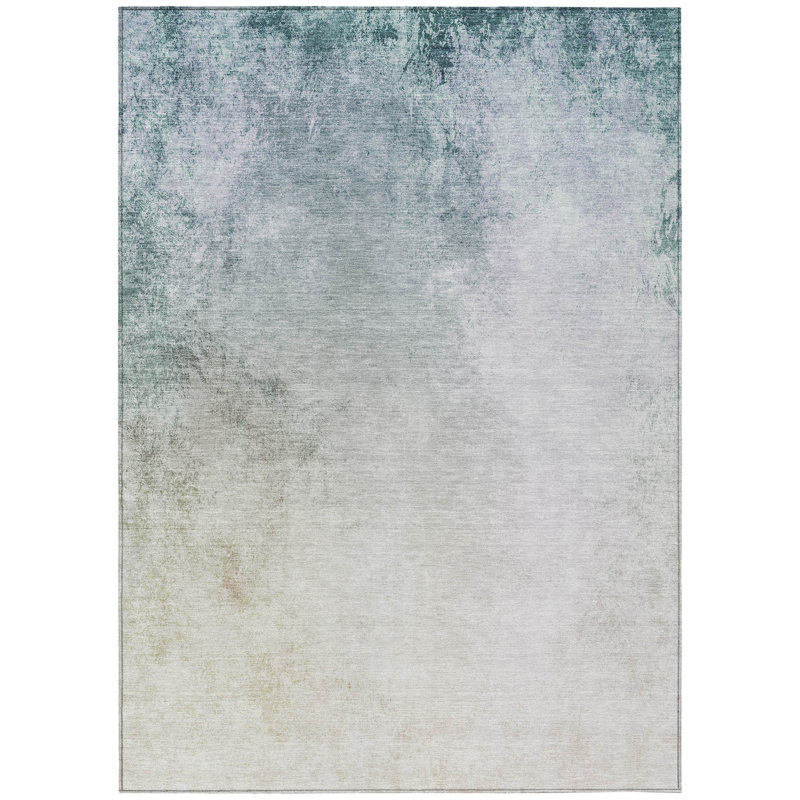 Tapis intérieur lavable extérieur bleu ciel et bleu sarcelle 8 pi x 10 pi