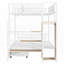 Lit superposé simple au-dessus d'un lit double en métal avec tiroir et échelle de rangement, robuste et amp; Peu encombrant (L 92,8 po x l 56 po x H 67 po)