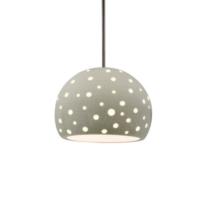 Luminaire suspendu 1 lumière Dimartino - Rosé brillant - Nickel brossé - l 12,25 po x H 9,25 po - DEL dédiée - Tige rigide