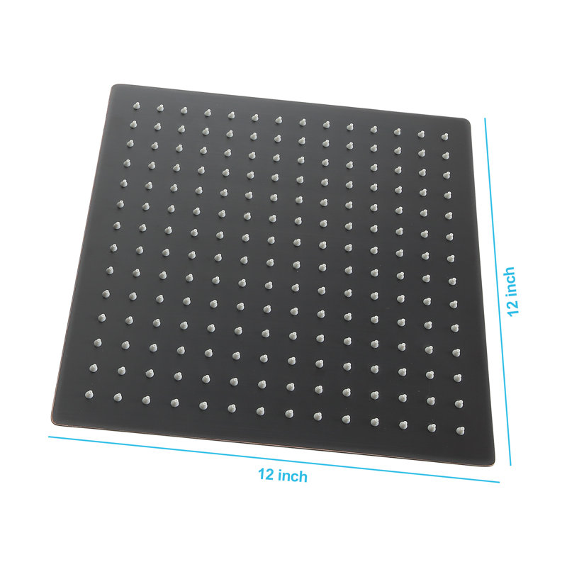 12 Inch Stainless Steel Shower Head, Square, Oil Rubbed Bronze