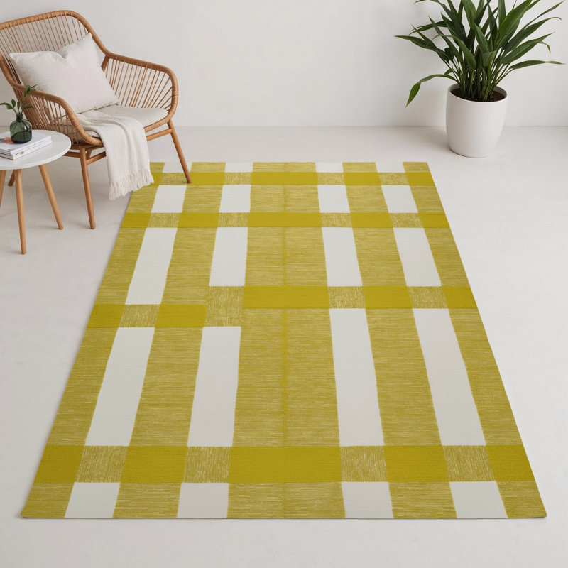 Tapis d'intérieur et d'extérieur à carreaux brun, Rectangulaire 3 pi x 5 pi