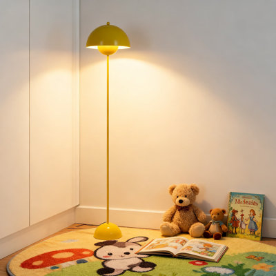 Lampe sur pied industrielle avec abat-jour dôme en métal et tablette pour pot de fleurs, lampe de lecture réglable avec interrupteur au pied pour le salon, la chambre à coucher et le bureau
