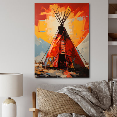 Orangenative Tipi Dancing Shadows - reproduction sur toile