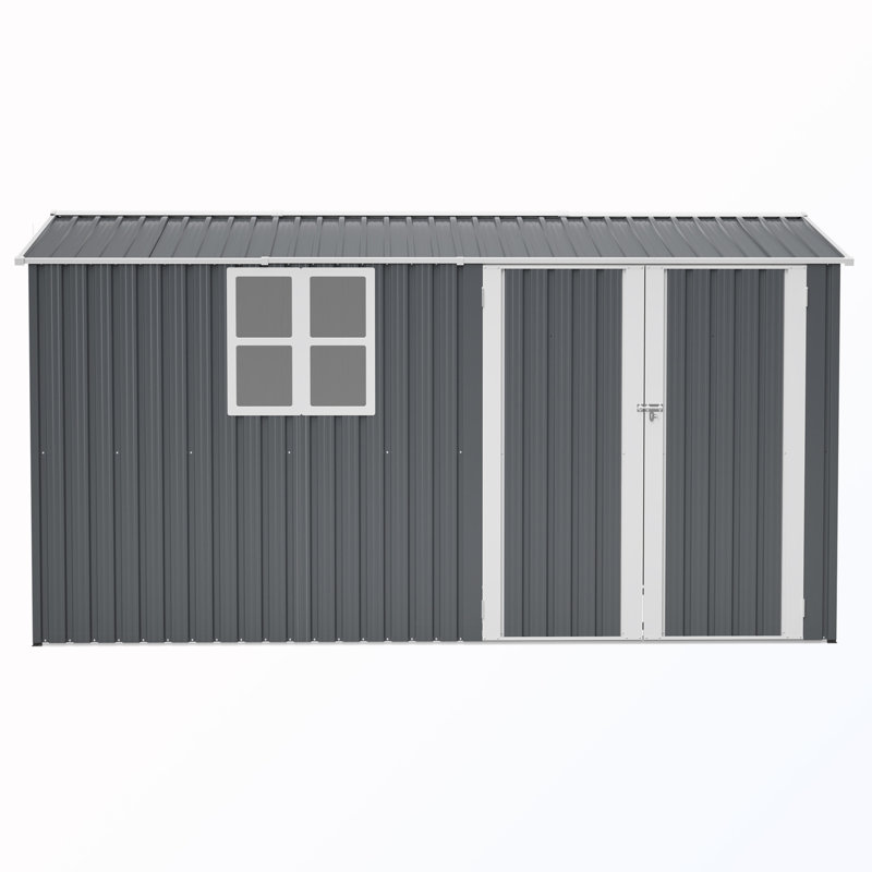 Remise de rangement avec fenêtre et portes à charnières et 4 évents