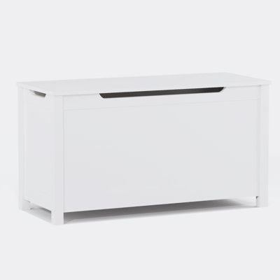 Banc de rangement en bois à couvercle rabattable, coffre à jouets en bois avec charnières de sécurité
