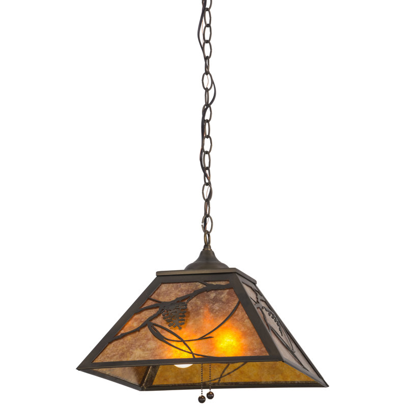Rustic Lodge 2 - Light Pendant, Amber, Antique Copper
