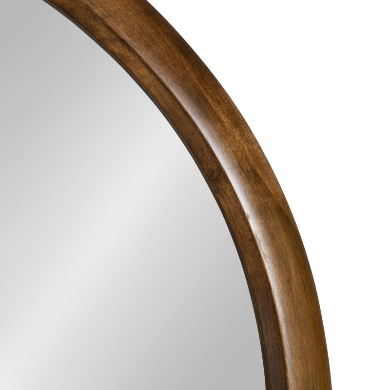 Anacleta Solid Wood Mirror, Wallnut, Round