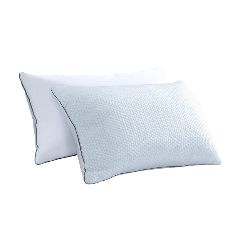 White Goose Feather Pillow 100% Cotton Queen Size 2 Pack All Season Bed Pillows For Side/Back Sleepers,28" L X 20" W