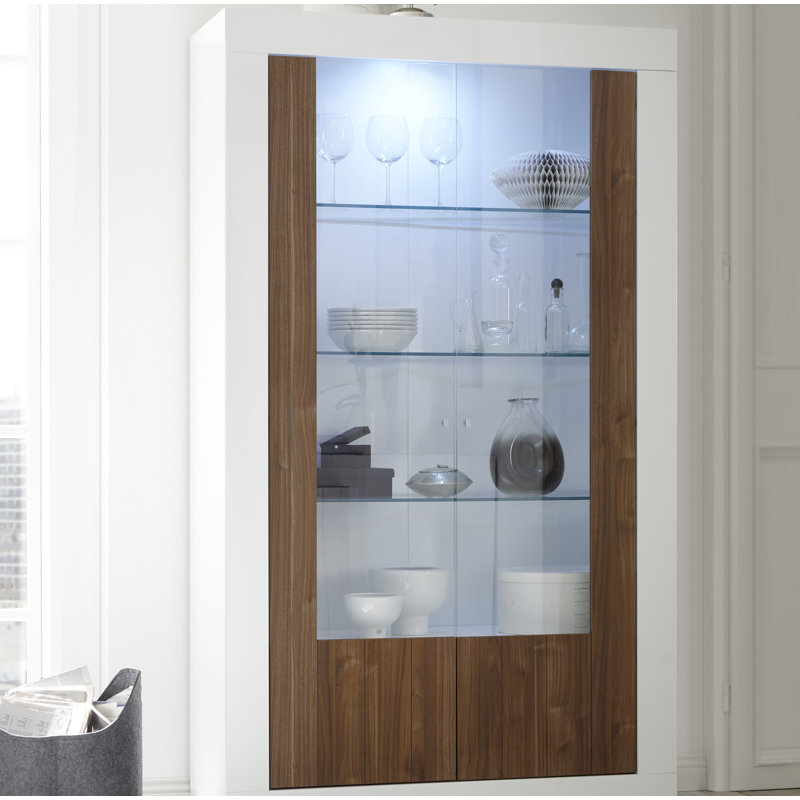 Hisey 110cm Sideboard, White/Walnut