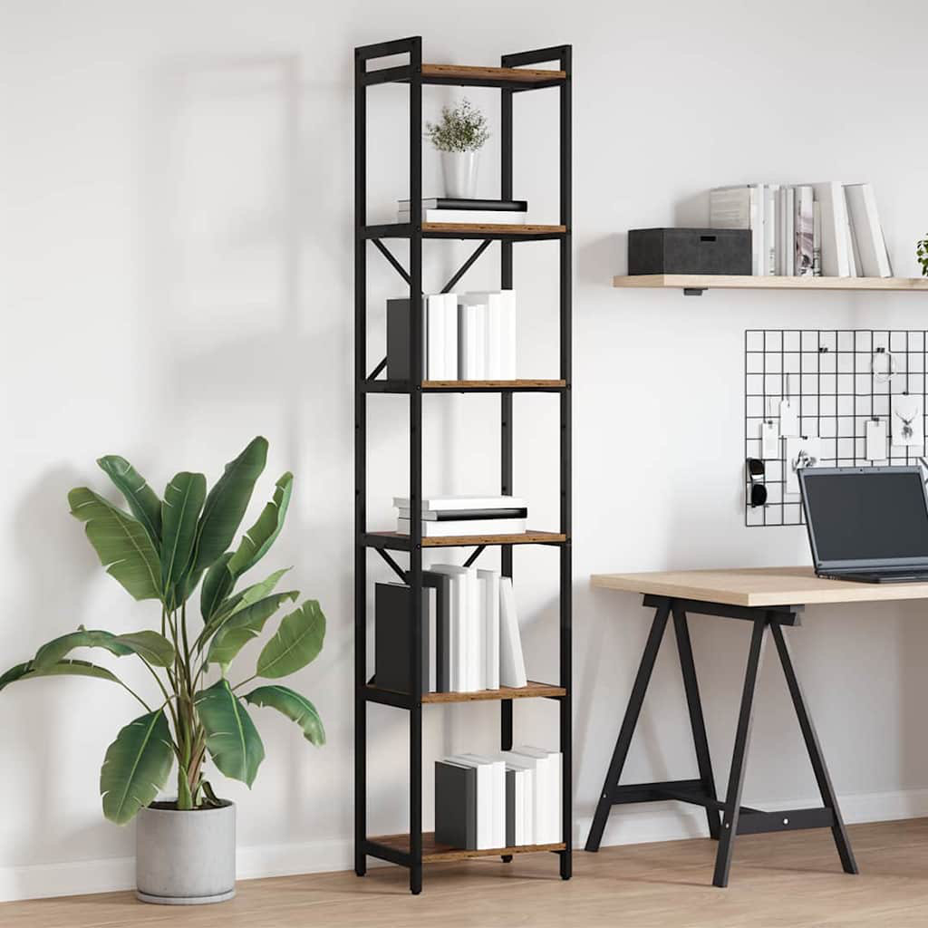 Bookcase Black Oak 80 X 30 X 153 Cm Engineered Wood