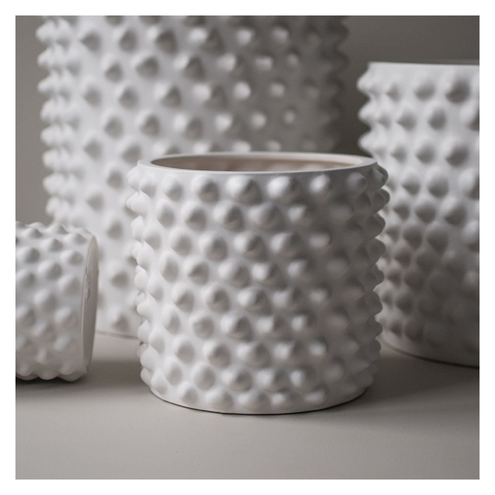 Genesta Ceramic Table Vase, White, 7.09" H x 8.27" W x 8.27" D