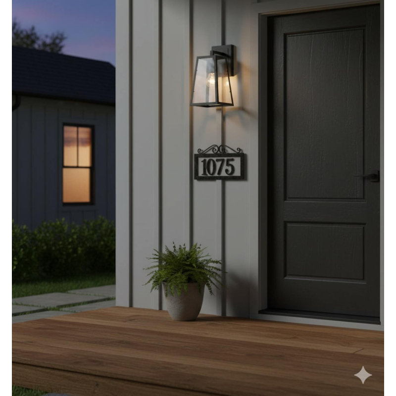 Industrial 1 Light Black Glass Lantern Wall Sconce