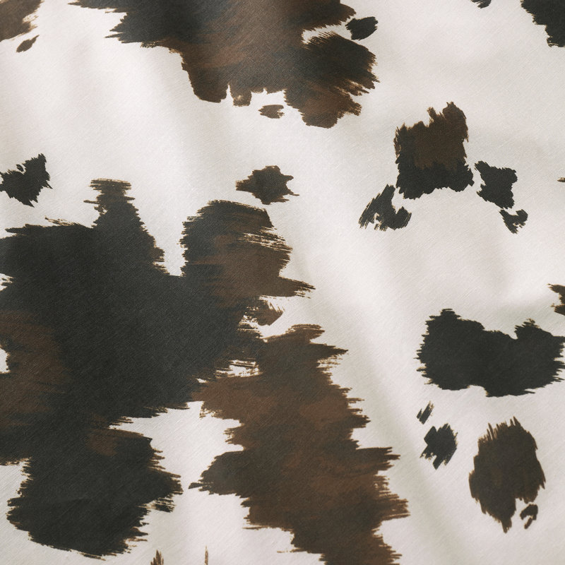 Cow Print Cotton Blend No Pattern Duvet Cover Set, King Size Bed (230 x 220 cm)