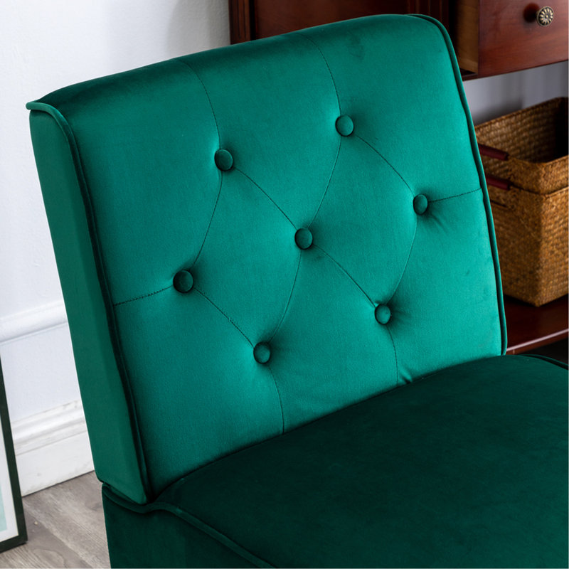 Fauteuil d'appoint en velours 2 pièces 2 pièces - Tissu doux pour salon, chambre à coucher, bureau 53 ", Green