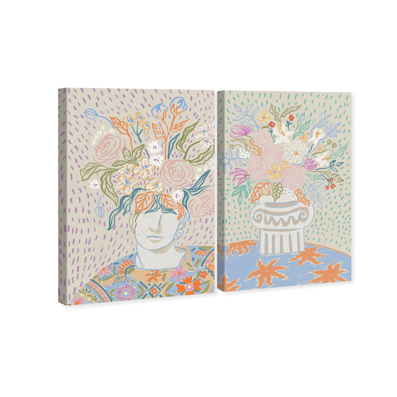 Summer Flourish Set Set by Oliver Gal, 90"H x 60"W, Gallery Wrapped