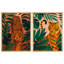 «Jungle Tiger», ensemble de 2 reproductions d'art mural audacieux sur la faune tropicale encadrée pour un décor éclectique de salon ou de bureau-119067836-119067837