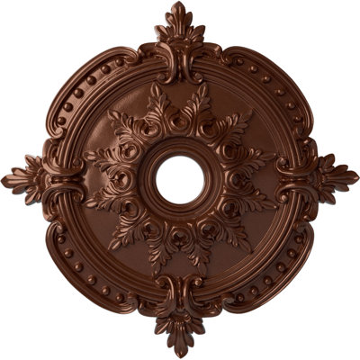 Endurathane Benson Classic Ceiling Medallion, 28 3/8"OD x 3 3/4"ID x 1 5/8"P (Fits Canopies up to 6 1/2"), Hand-Painted Copper Penny Finish