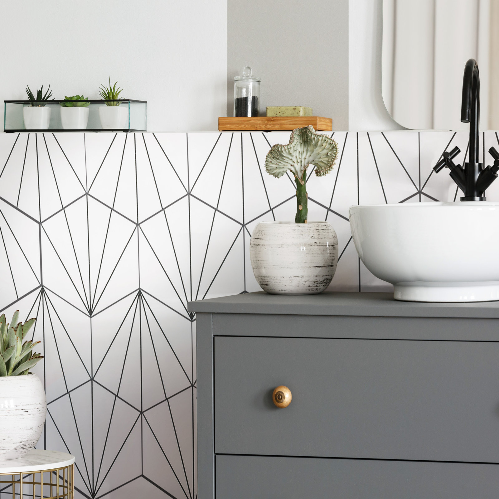 Aster 8.63" x 9.88" Porcelain Patterned Wall & Floor Tile