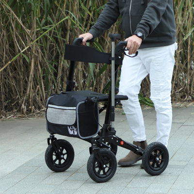 HOMCOM Rollator Walker Lightweight Mobility Walker with All-Terrain Wheels