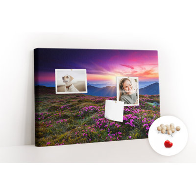Wall Mounted bulletin board print home decor message pin boards decorative corkboard Sunrise flowers
