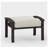 Set of 2 All-Weather 26” Width Metal Ottomans, Black Frame With Gray Cushions-902823771