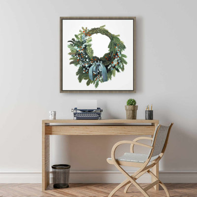 Couronne de Noël, toile rustique | Décoration festive