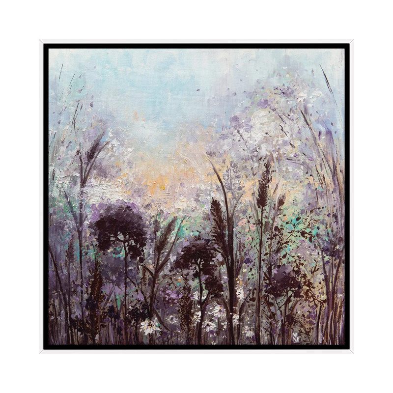 Spring Meadow by Vlada Koval - Painting on Canvas, 66.04 cm H x 66.04 cm W, White Framed