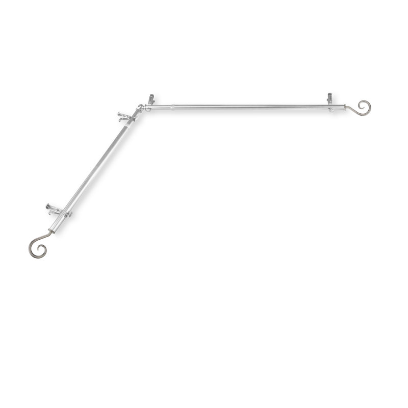Tringle à rideaux simple Brasfield Curl, 28 po à 48 po, Nickel satiné