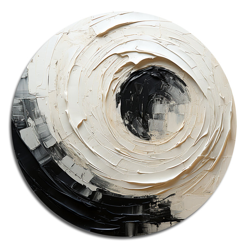Chokri - Art abstrait rond en métal, H 29 po x l 29 po