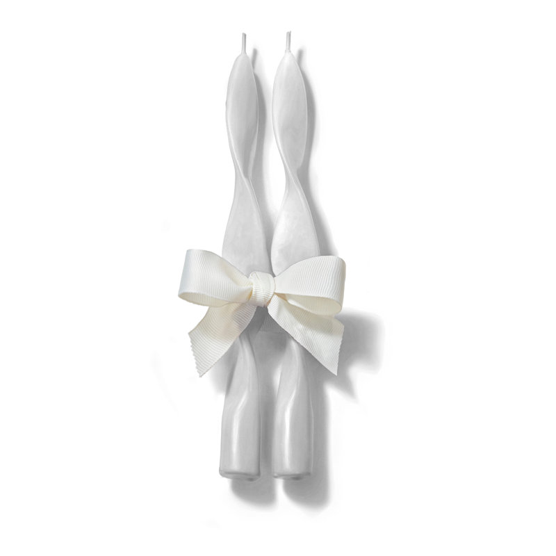 Denise Unscented Taper Candle, White