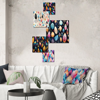Tomoyo - ensemble d'art mural floral de 5