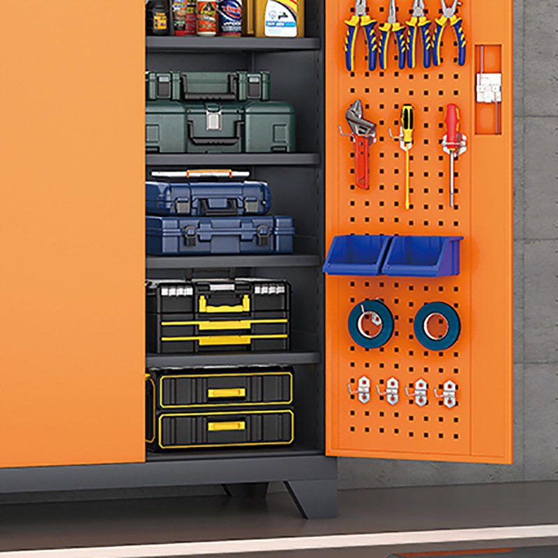 Garage Storage Locker Parking Lockers, Grey/Orange