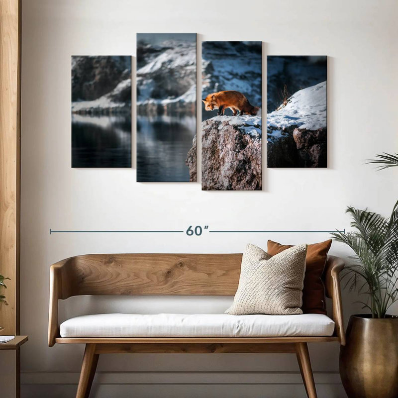 Brampt Fox On Cliff, 32"H x 52"W