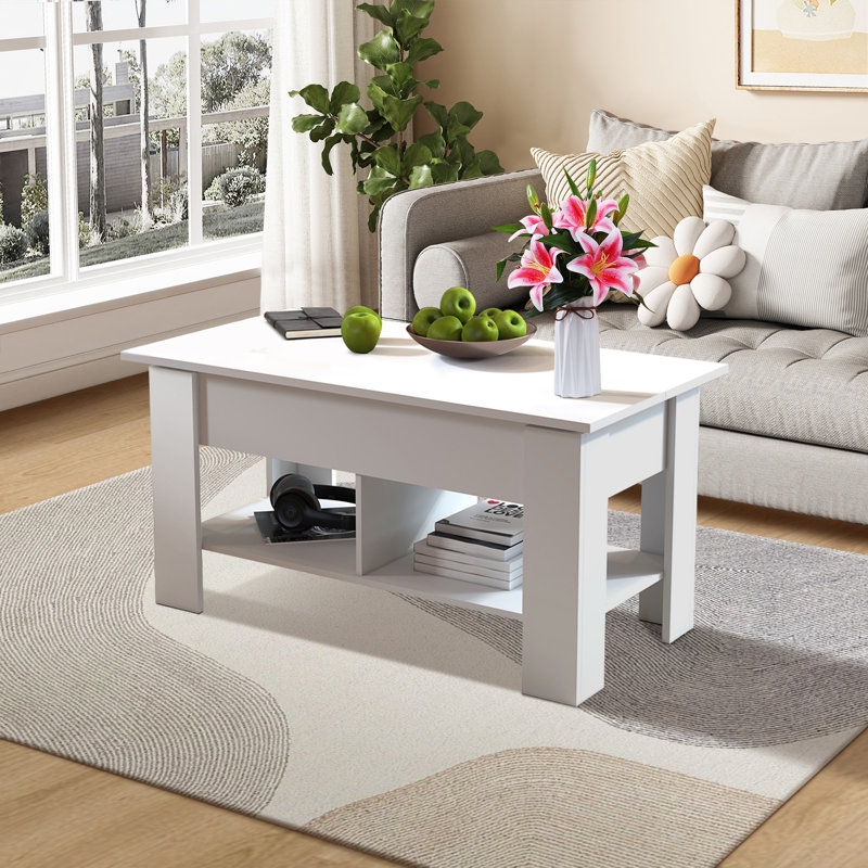 Sherreka Lift Top Four Leg Coffee Table with Storage