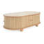 Table d'appoint de rangement ovale d'inspiration rétro, construction, porte pour l'efficacité de l'espace, plantes et accessoires à deux niveaux, convient à la table de chevet avec un design courbé organique, une surface à gratter, une porte de style classique,