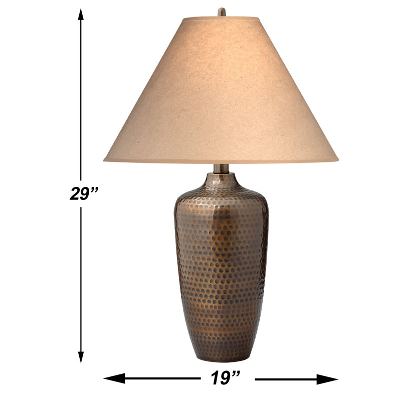 Azure Collection 29 in. Hammered Bronze Resin Table Lamp