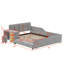 Lit tapissier au sol, lit d'enfant avec bureau de chevet et petit tabouret rond-1052588868-1052588869