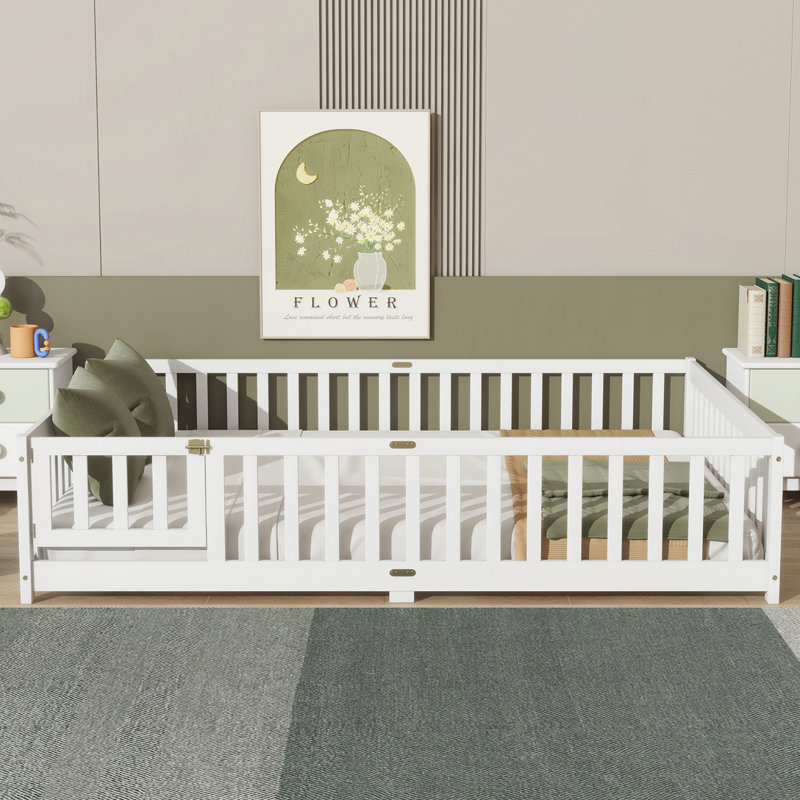 Floor Bed, White, Queen